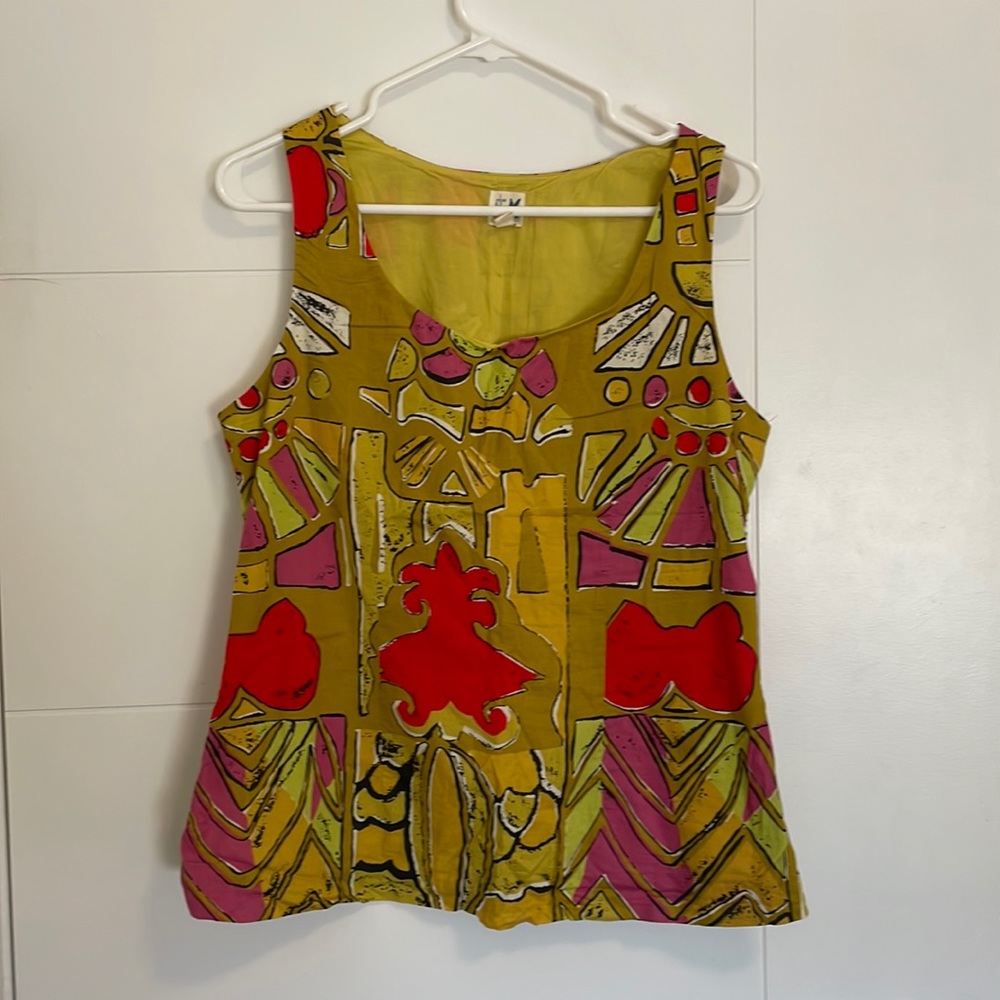Edme & Esyllte (Anthro) Green Sleeveless Side Zip Top